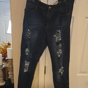 VIP Midnight Blue Ripped Skinny Jeans